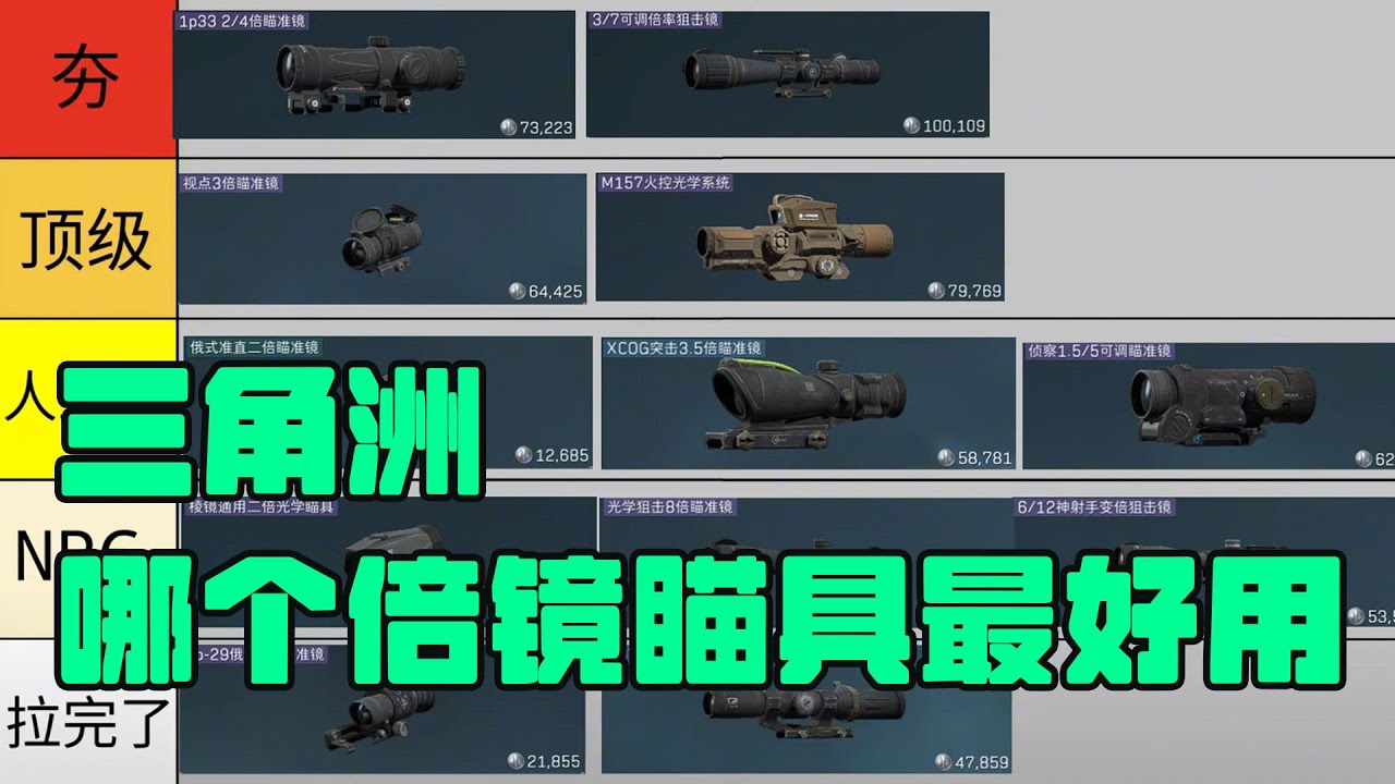 三角洲哪个倍镜瞄具最好用？一期视频锐评所有倍镜瞄具#三角洲行动 #三角洲s7阿萨拉新赛季 #三角洲行动欢乐剧场 #三角洲行动攻略 #deltaforce  #遊戲