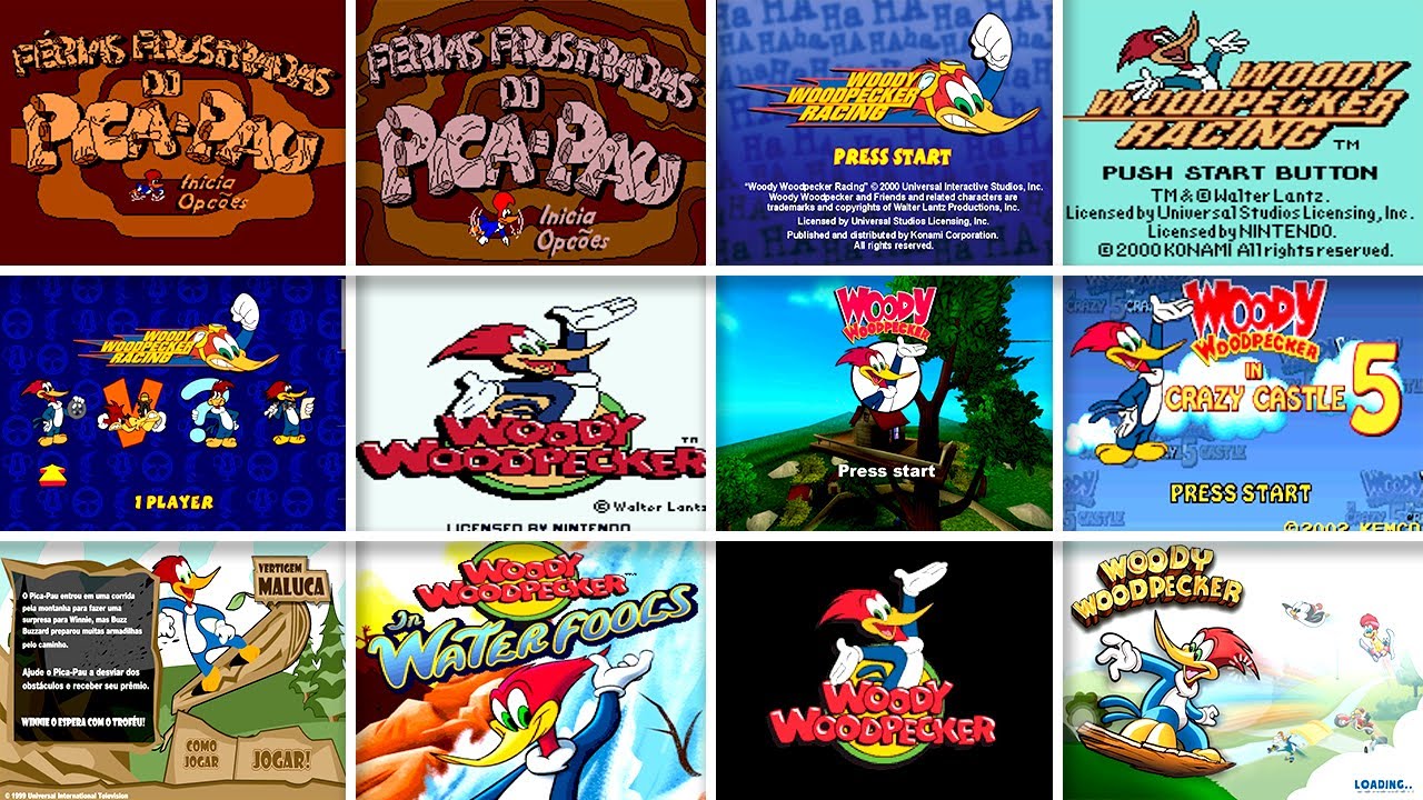 Evolution Of Woody Woodpecker Games Start Screen intro