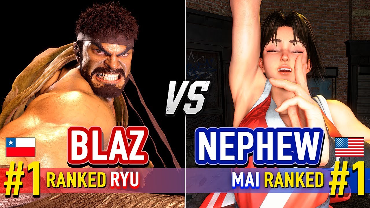 SF6 🔥 BLAZ (#1 Ranked Ryu) vs NEPHEW (#1 Ranked Mai) & NAOOONN (Akuma) 🔥 SF6 High Level Gameplay