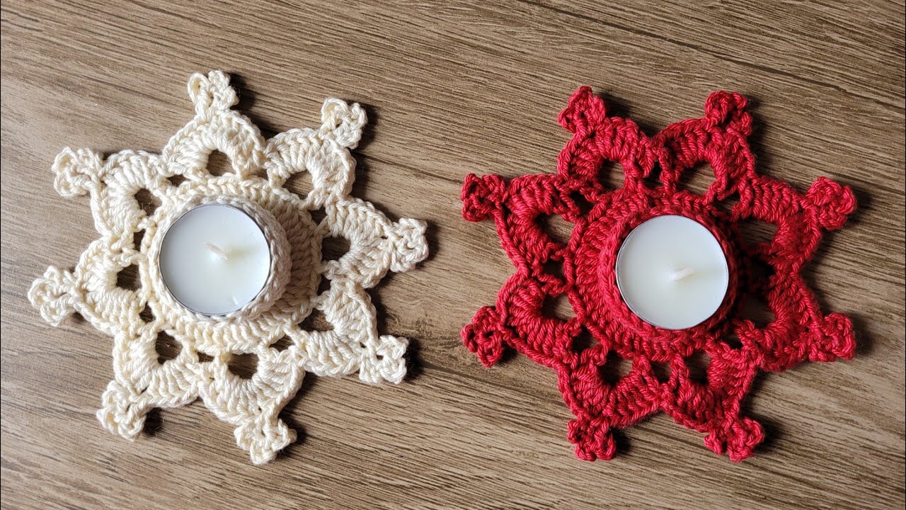 Porta vela de crochê   Vídeo aula