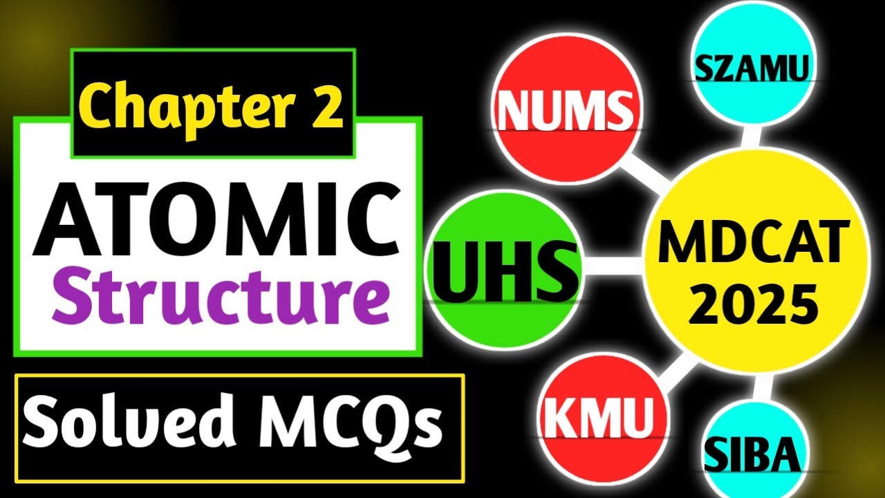 Atomic structure MDCAT past paper MCQs chemistry solved lecture