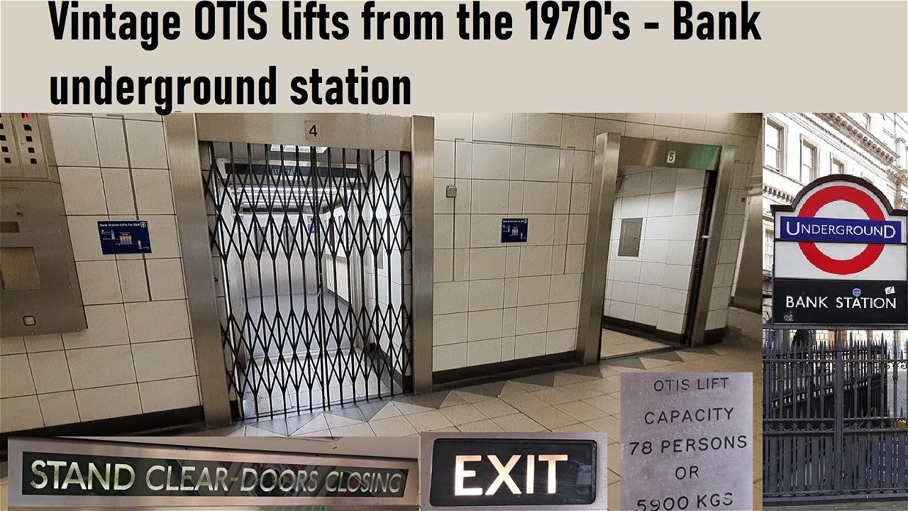 Vintage OTIS traction lifts from the late 1970's - Bank Underground Station