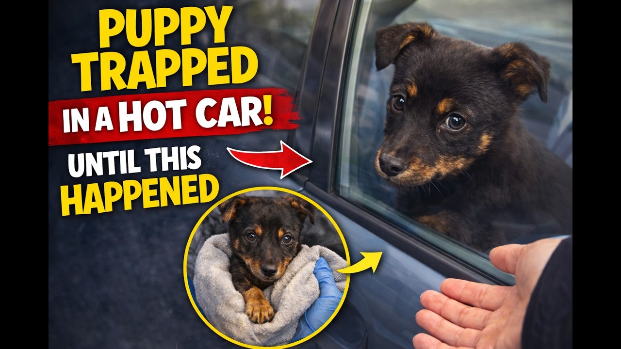 “Puppy Trapped in a Hot Car… Until Someone Saved Him 🐶❤️”