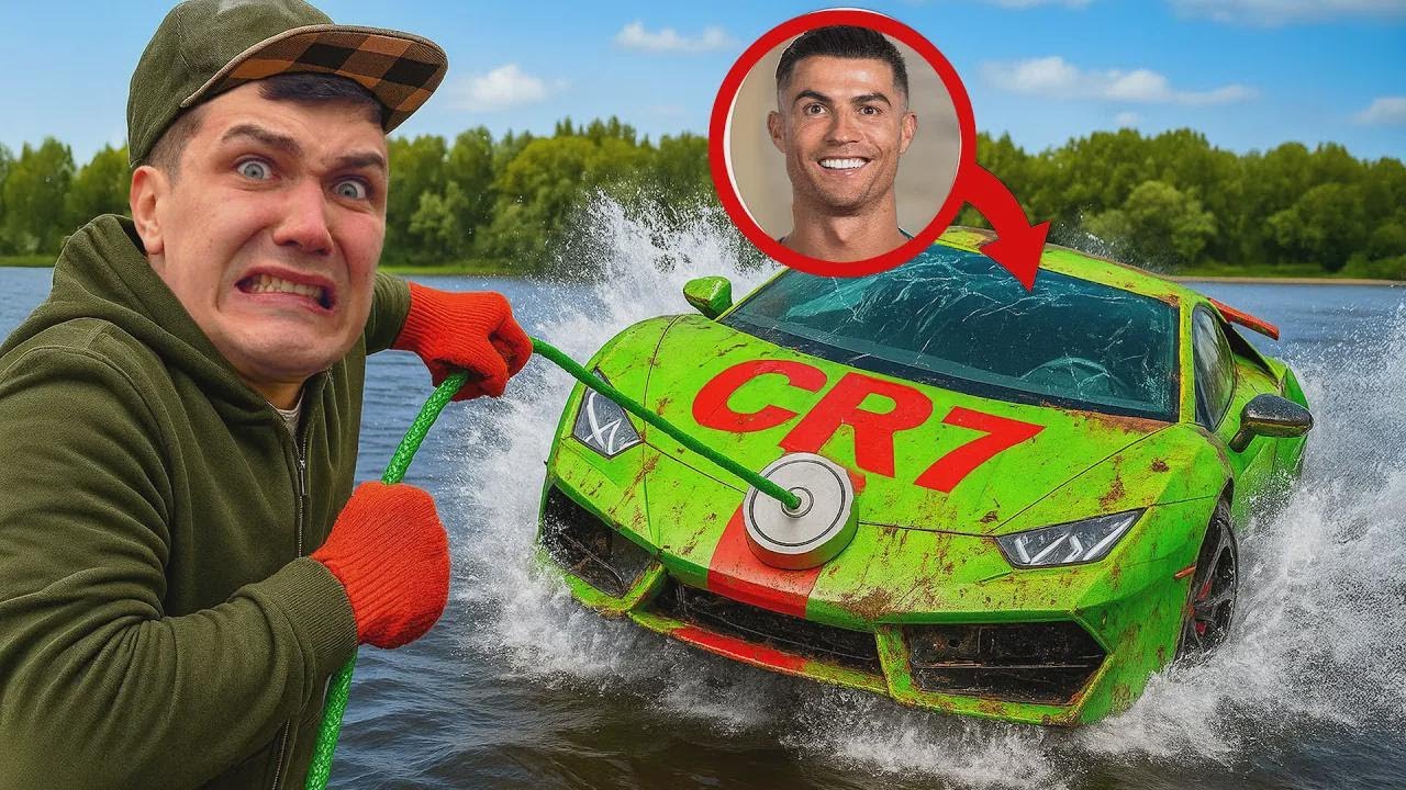 J’ai trouvé la Lamborghini de Ronaldo sous l'eau en pêchant à l’aimant !