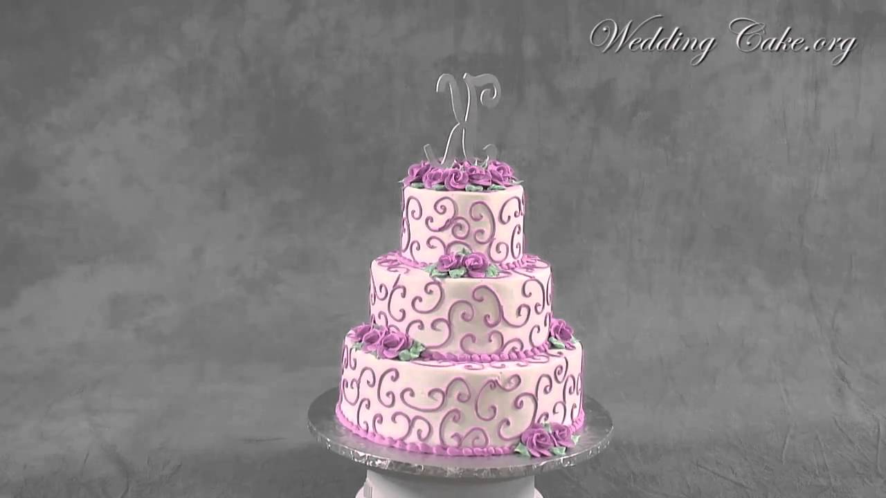 White Wedding Cake | Purple Wedding Cake | Lavender Scrolls