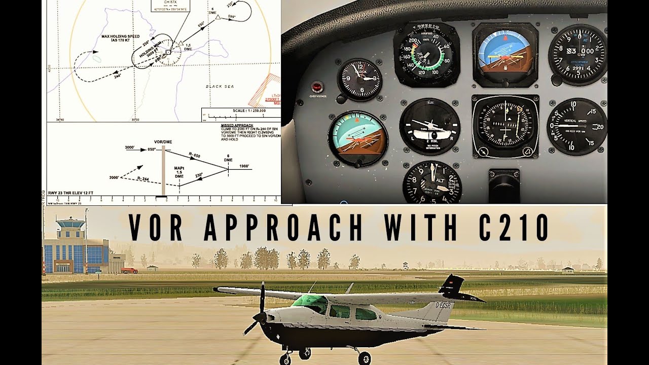 Flying VOR Approach- Cessna T210 - Flight Simulator