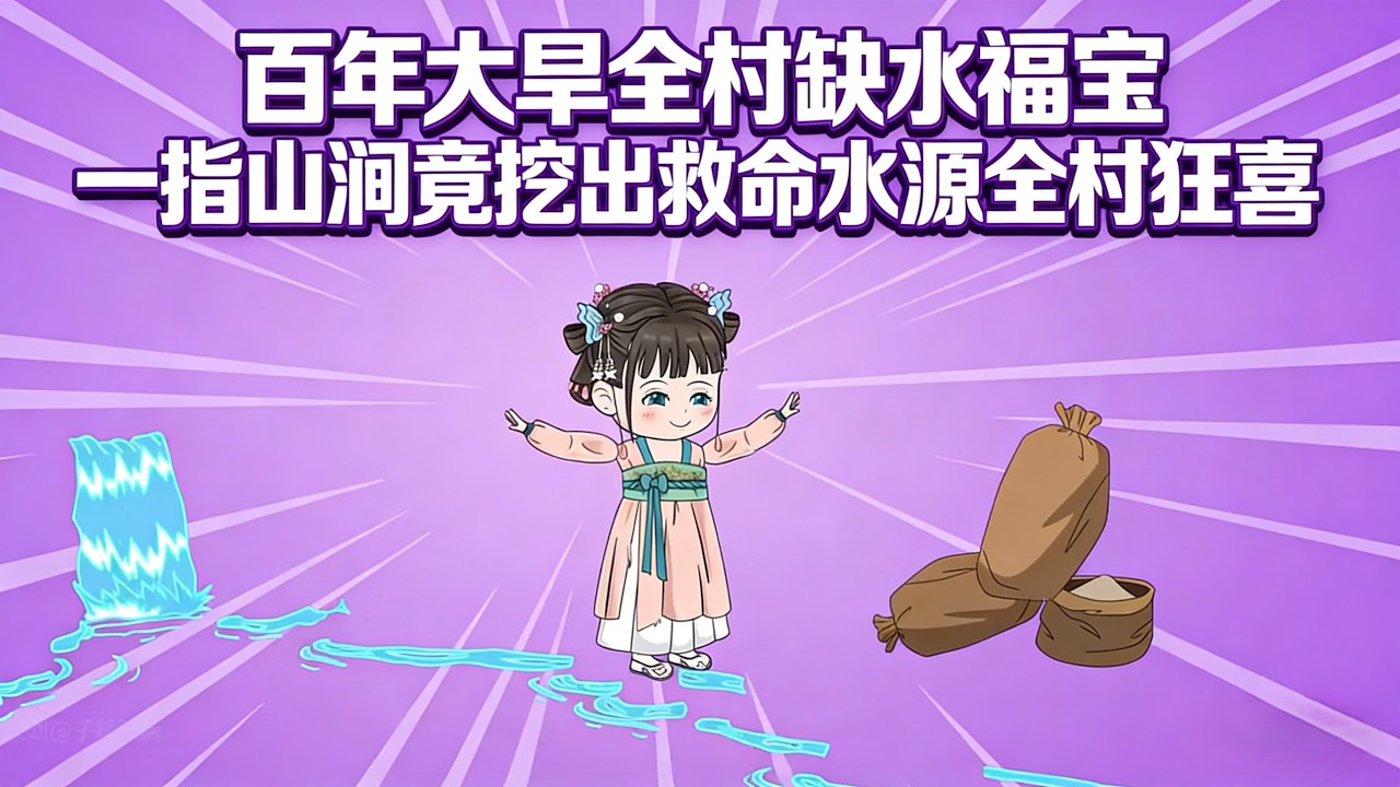 百年大旱全村缺水，福寶一指山澗，竟挖出救命水源，全村狂喜#沙雕动画 #沙雕剧情 #动画推荐 #動漫 #搞笑 #小说