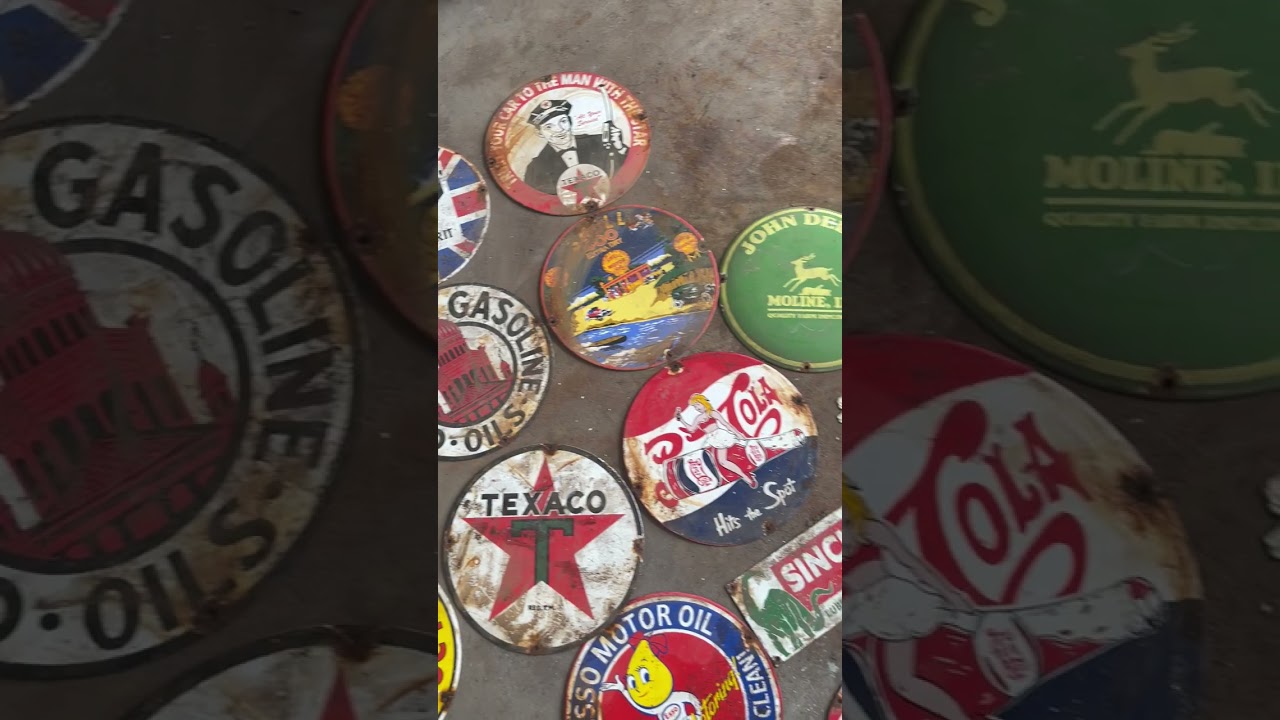 Collection of rustic enamel signs