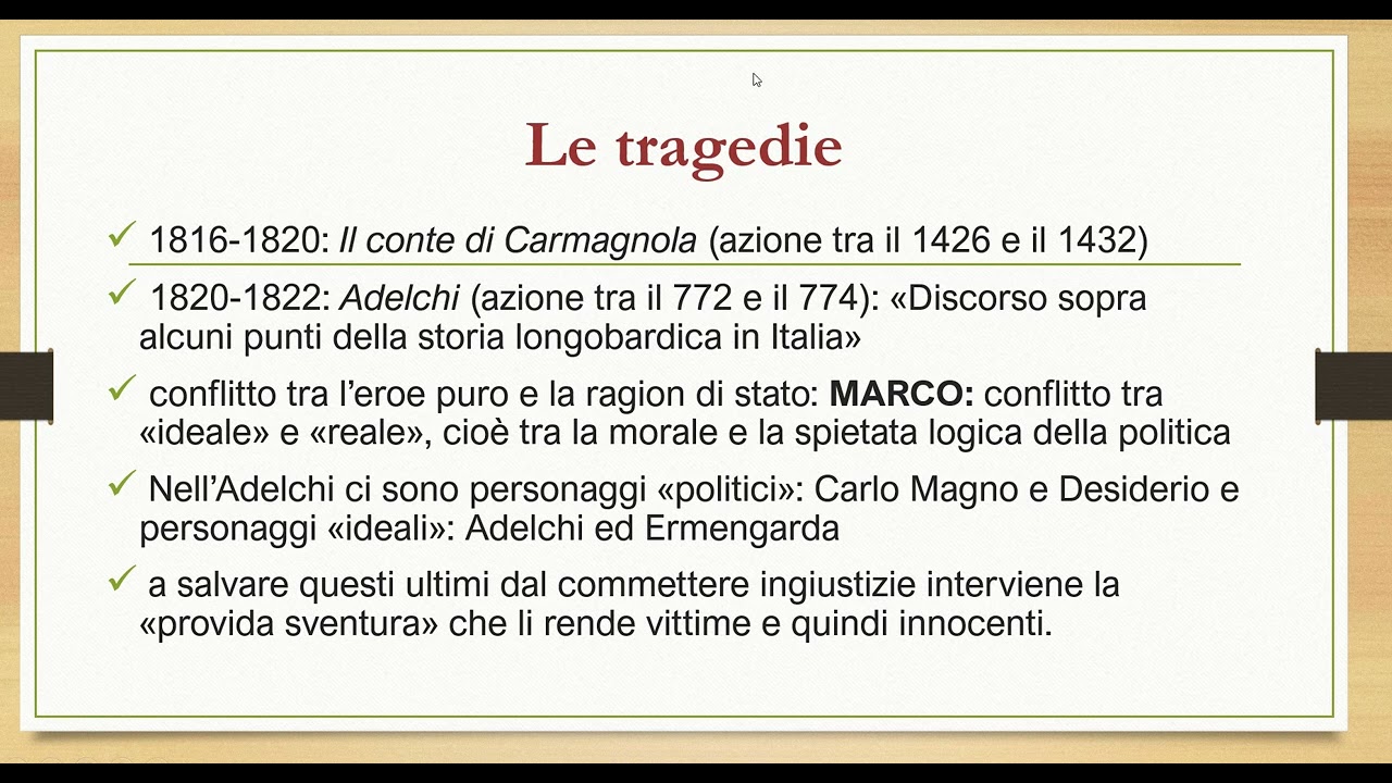 Le tragedie e la poetica tragica di Manzoni