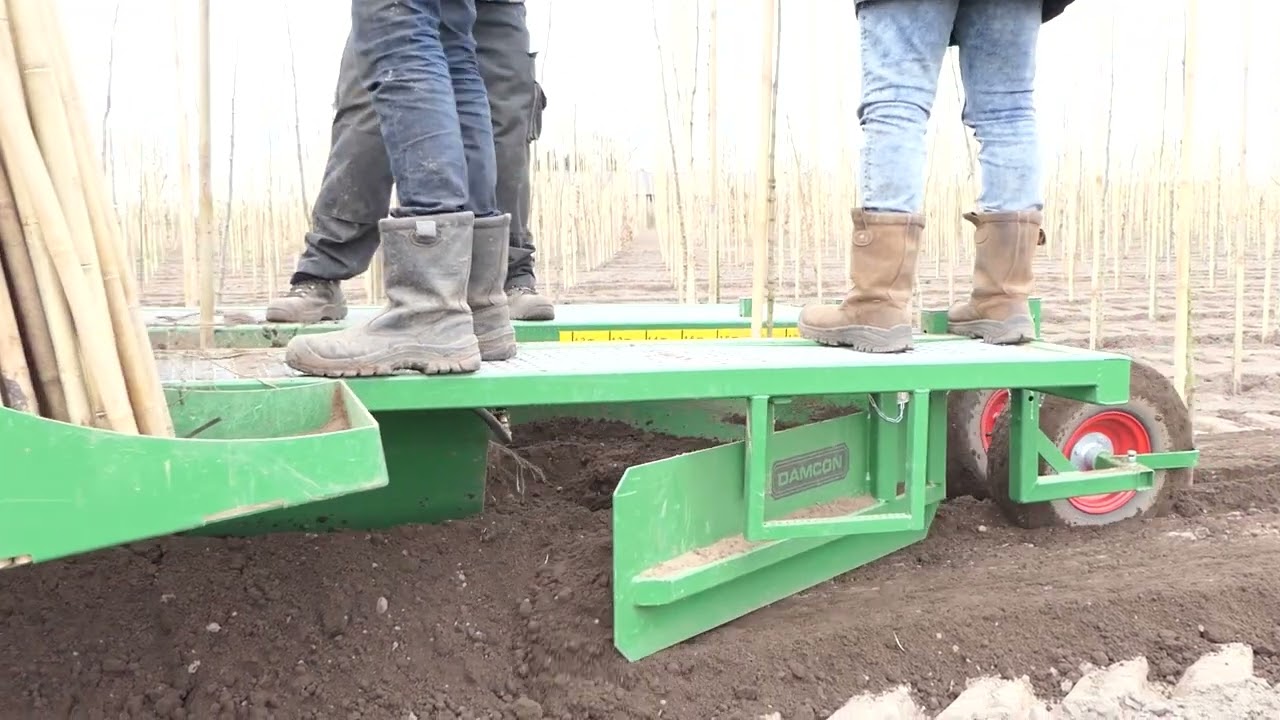 Damcon plantmachine met waterlans voor bamboestokken
