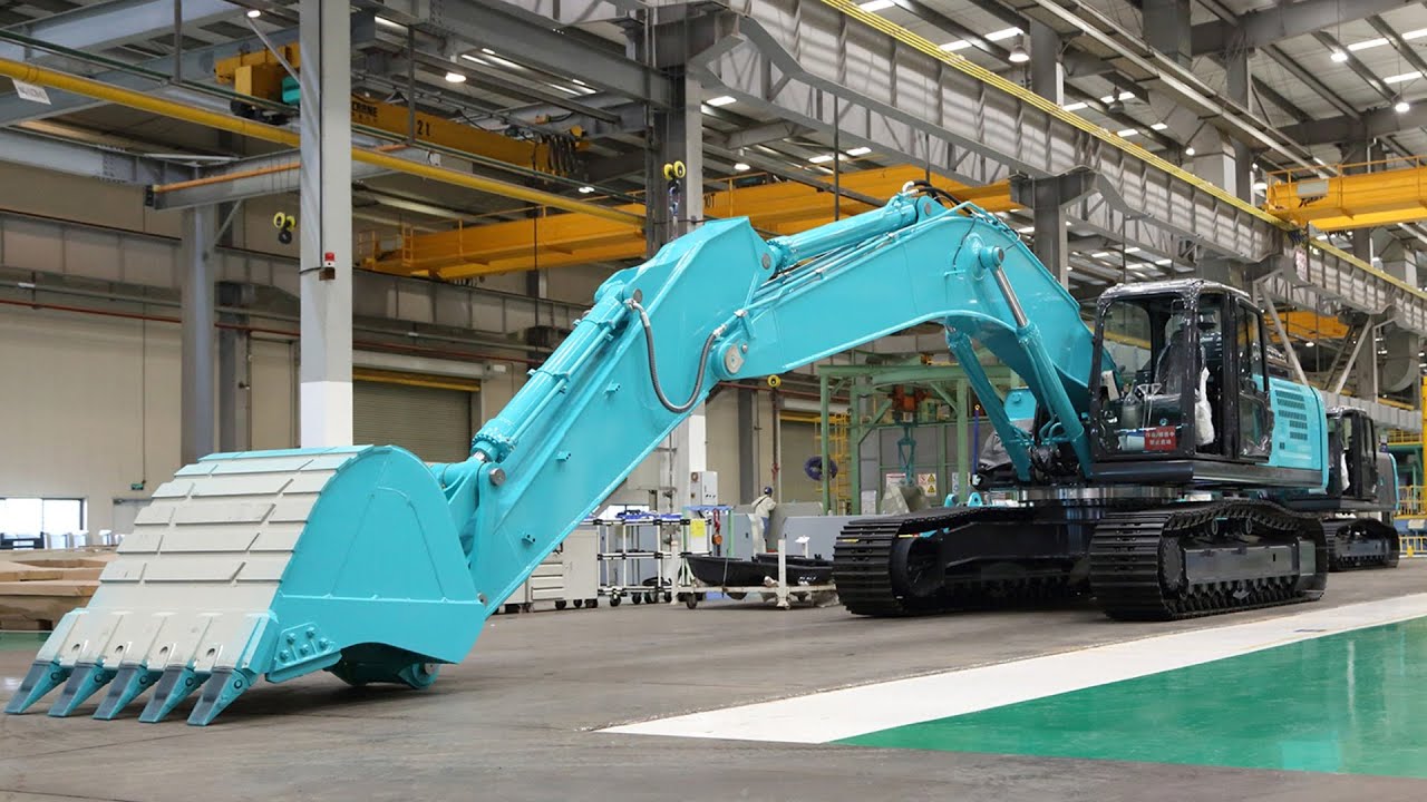 Производство экскаваторов Kobelco в Японии — Экскурсия по заводу