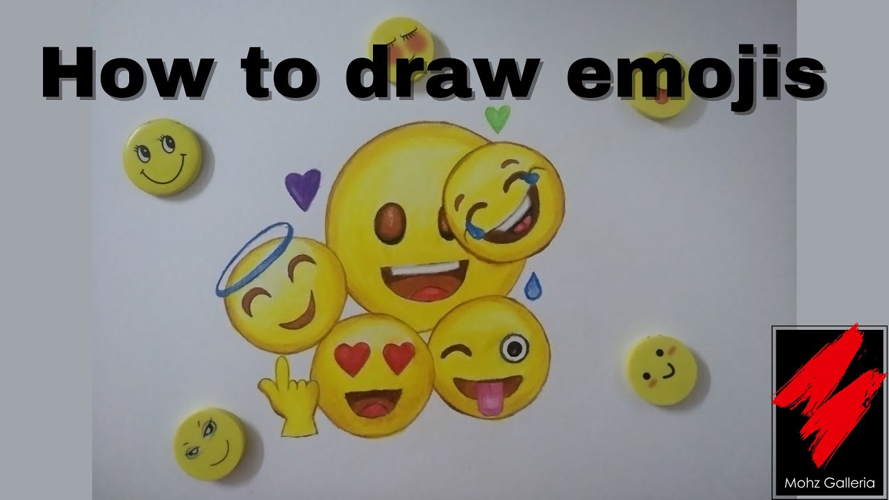 Happy world Emoji day😍😁😀😘 |How to draw emojis | #emojidrawing | #realisticdrawing | #easydrawing❤️