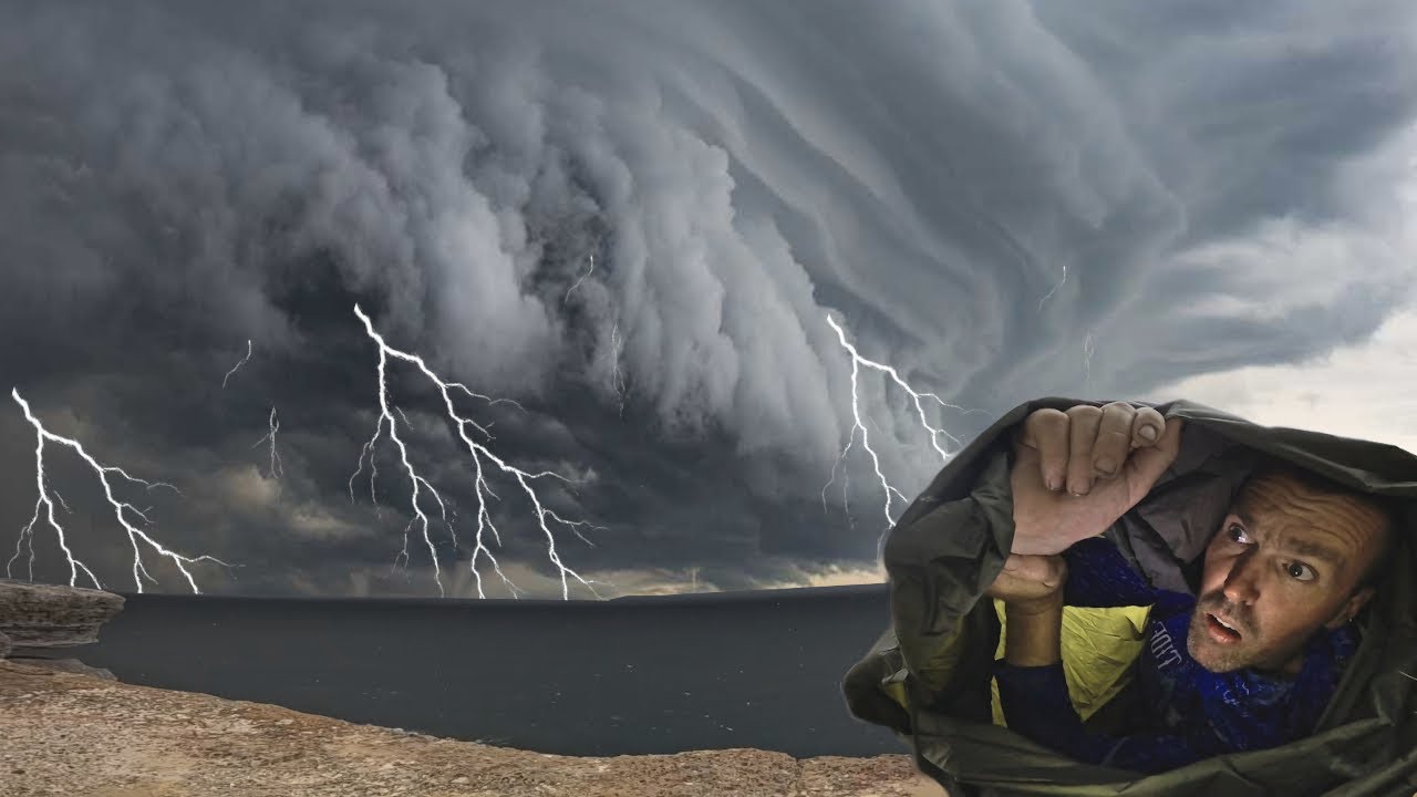 NO TENT VS MEGA STORM - EXPOSED ON A CLIFF EDGE