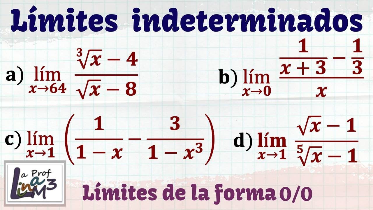Límites Indeterminados con racionalización y factorización | La Prof Lina M3