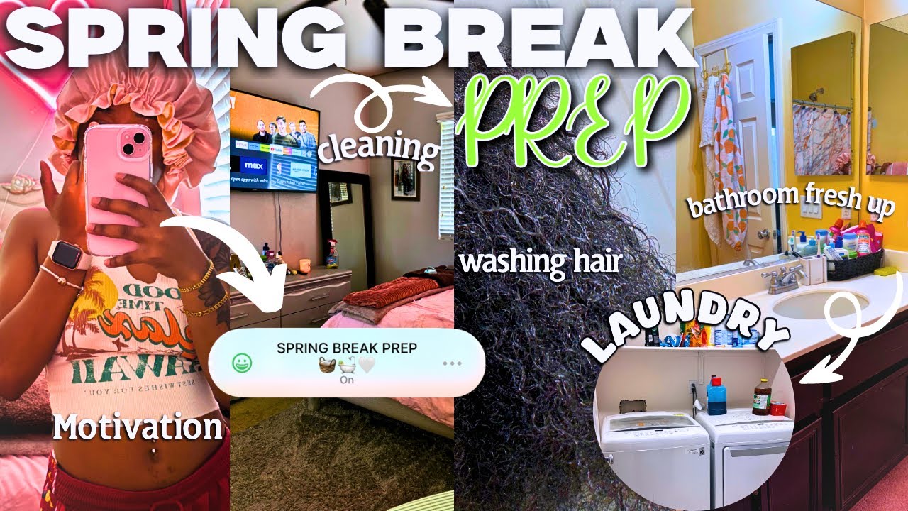 SPRING BREAK PREP WITH ME! Washing Hair, Bathroom Freshen Up, Cleaning Motivation and More!