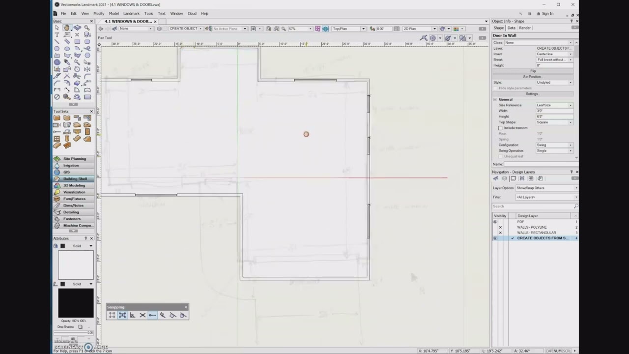4.2b Door tool - Vectorworks 2023