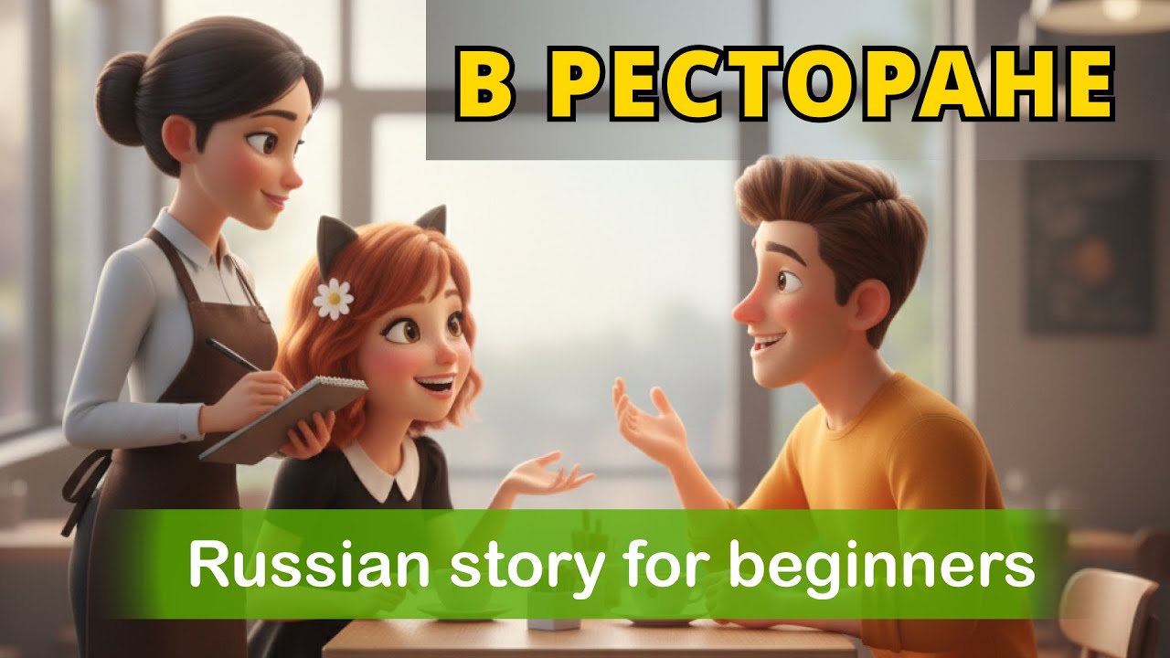 Slow Russian Stories  | Russian  Listening Practice: Ordering Food at the Restaurant in Russian