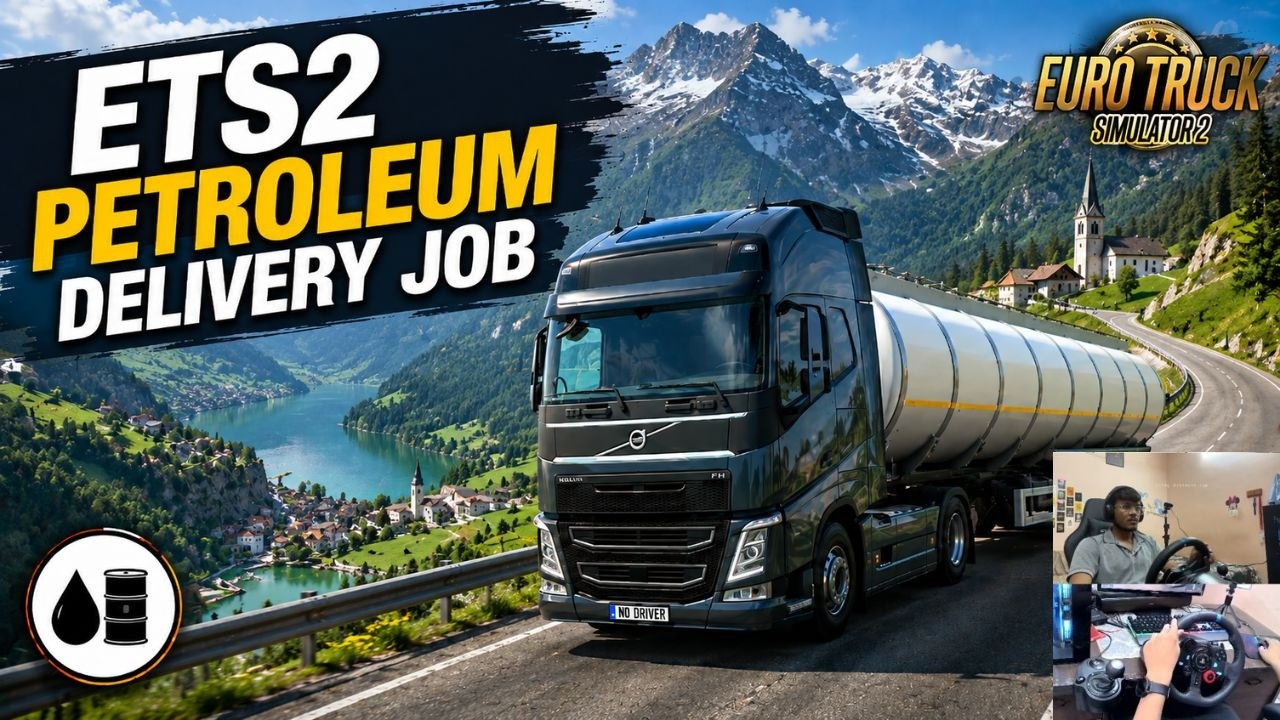 ETS2 Petroleum Delivery Job 🚛⛽ | Dangerous Fuel Tanker Mission#ets2 #harshplayy #eurotrucksimulator2