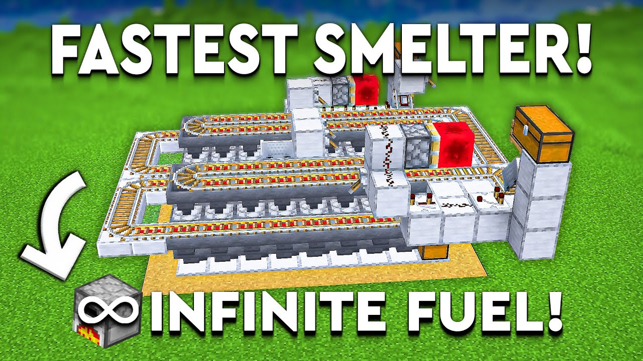 Minecraft BEST Super Smelter 1.21 - INFINITE FUEL - 35,000 Items P/H!