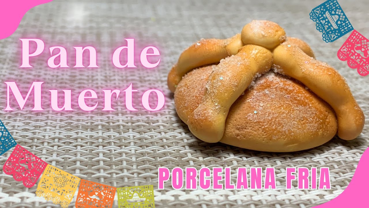Como Hacer Pan de muerto en PORCELANA FRÍA, centros de moño en PASTA FLEXIBLE , Comida en MINIATURA.