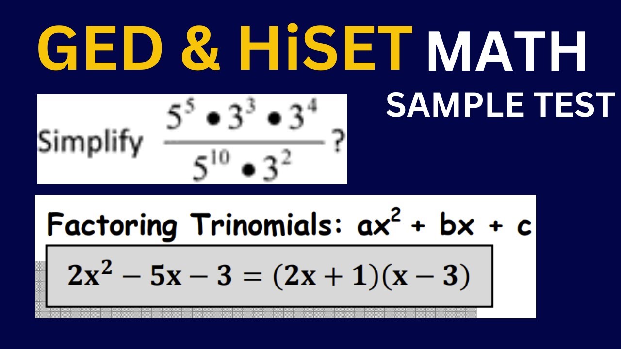 Pass GED & HiSET Math Test - 2024 GED or 2024 HiSET Test Prep