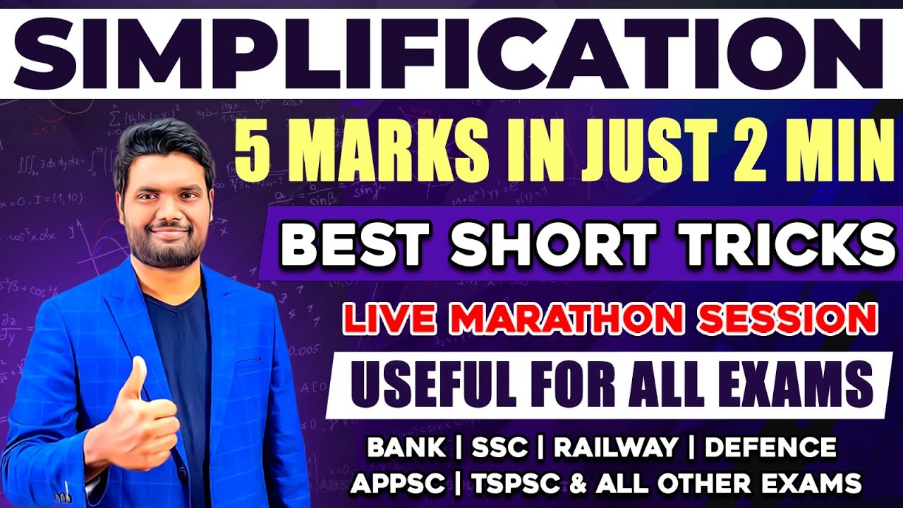 SIMPLIFICATION BEST TRICKS FOR ALL BANK PO & CLERK , SBI, IBPS, SSC, RAILWAY, AP/TS  AND OTHER EXAMS