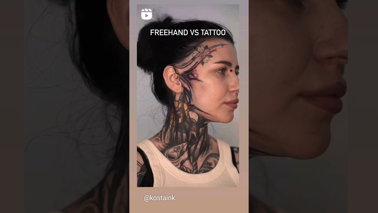 Check out 😍 freehand vs. tattoo by artist: @kostaink #bodyart #tattoo #tattooart  #tattoos #inkedmag