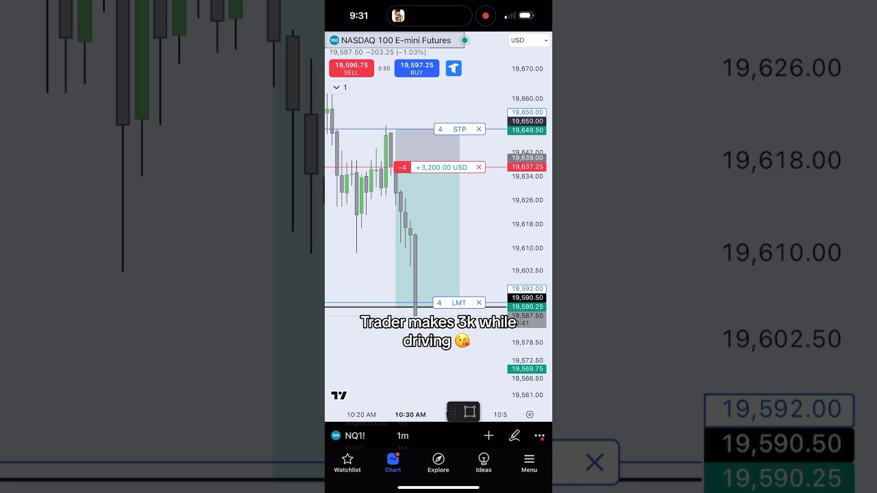 Trader makes 3k WHILE DRIVING #trading #entrepreneur #wifimoney #onlinemoney #investing