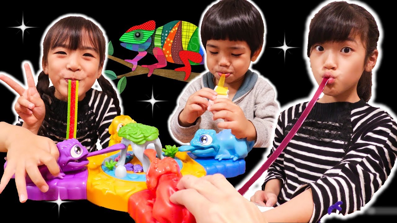 ベロがビヨ〜ン！意外とハマったおもちゃ♪はらぺこカメレオン
