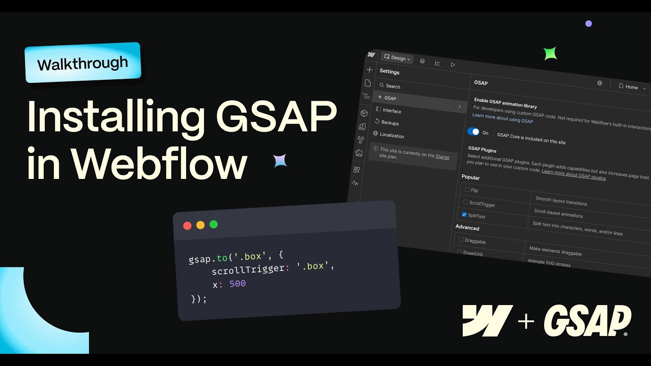 Установка GSAP в Webflow