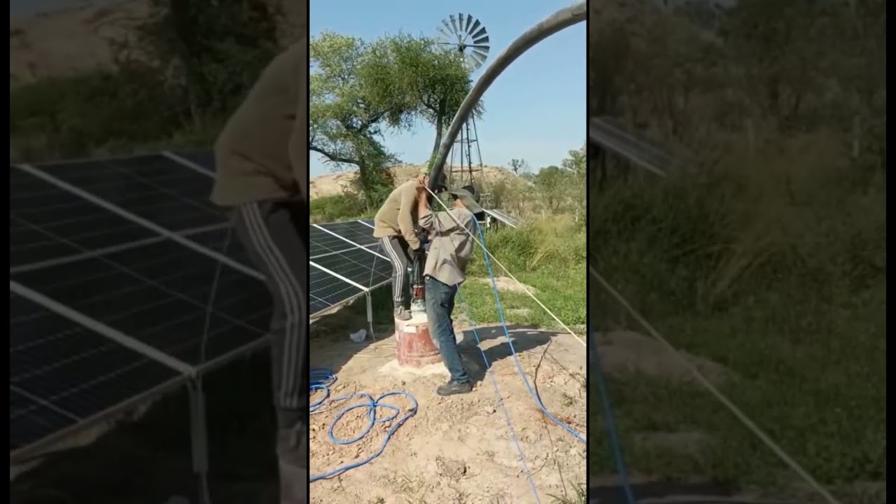 Bomba sumergible #solar Lorentz en perforaci&oacute;n de 150 metros en un #campo ganadero en Formosa 🐂🤠