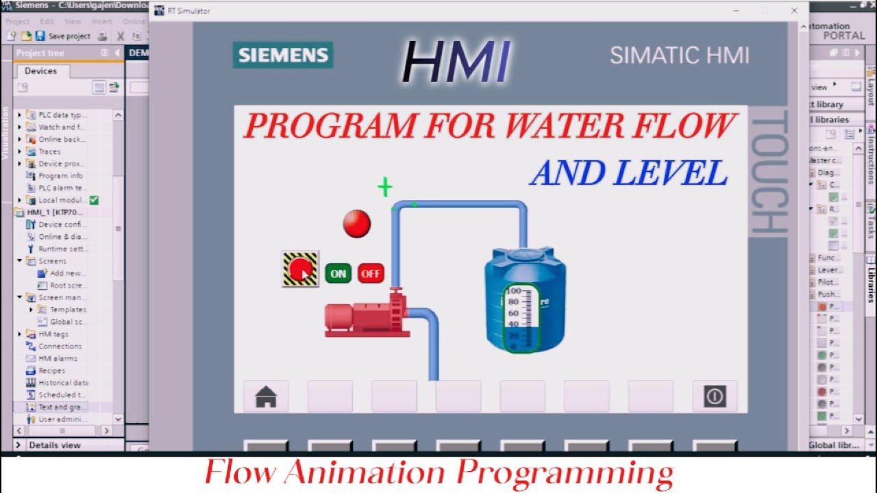 HMI Animation Tutorial | Fan and Pipe Animation on HMI | TIA Portal: [PIPE WATER FLOW ANIMATION]
