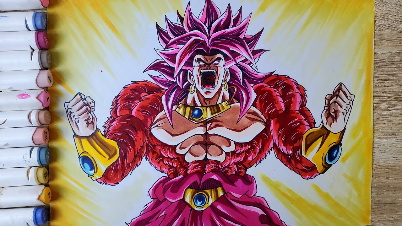 How to Draw Broly Super saiyan 4 Rage🔥 [ Dragonball Hero ]