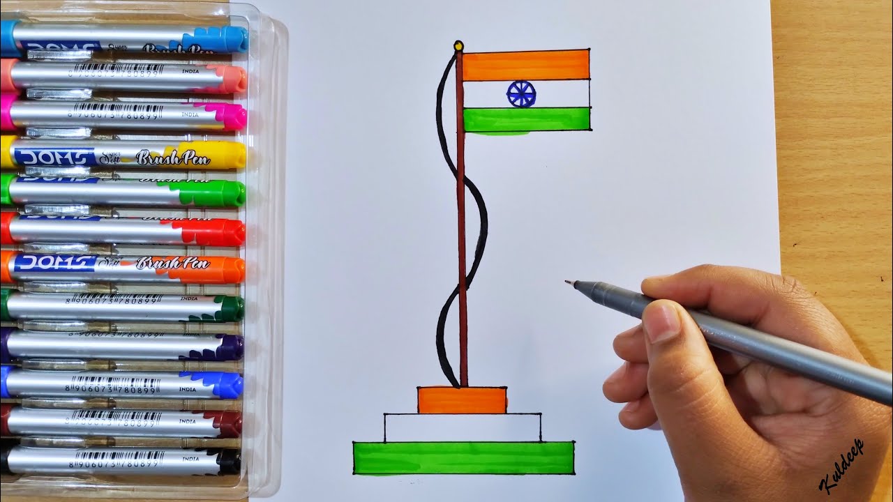 तिरंगा झंडा का चित्र बनाना सीखें  | Republic Day 2026 drawing | Indian National Flag Drawing