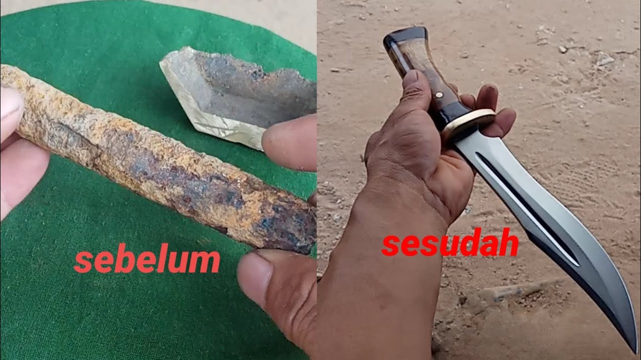 patahan logam berkarat ini berkarbon tinggi/hasilnya luar biasa indah/knife making/forging
