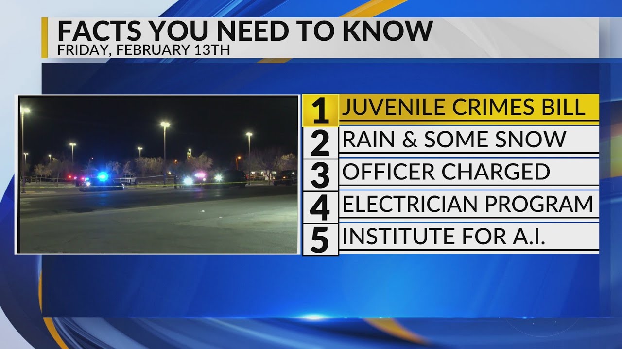 KRQE Newsfeed: Juvenile crime bill, Rain and snow, Santa Fe officer charged, Electrician program, AI
