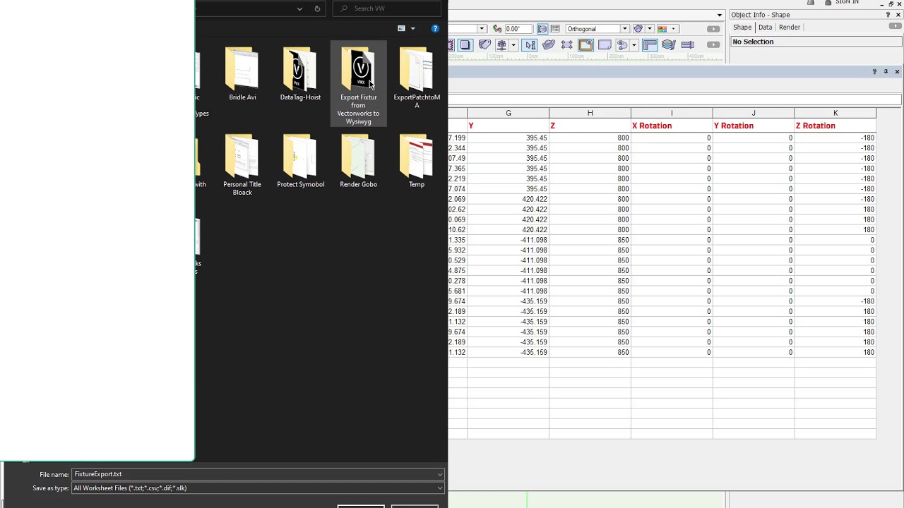 Export Fixtures from Vectorworks to Wysiwyg