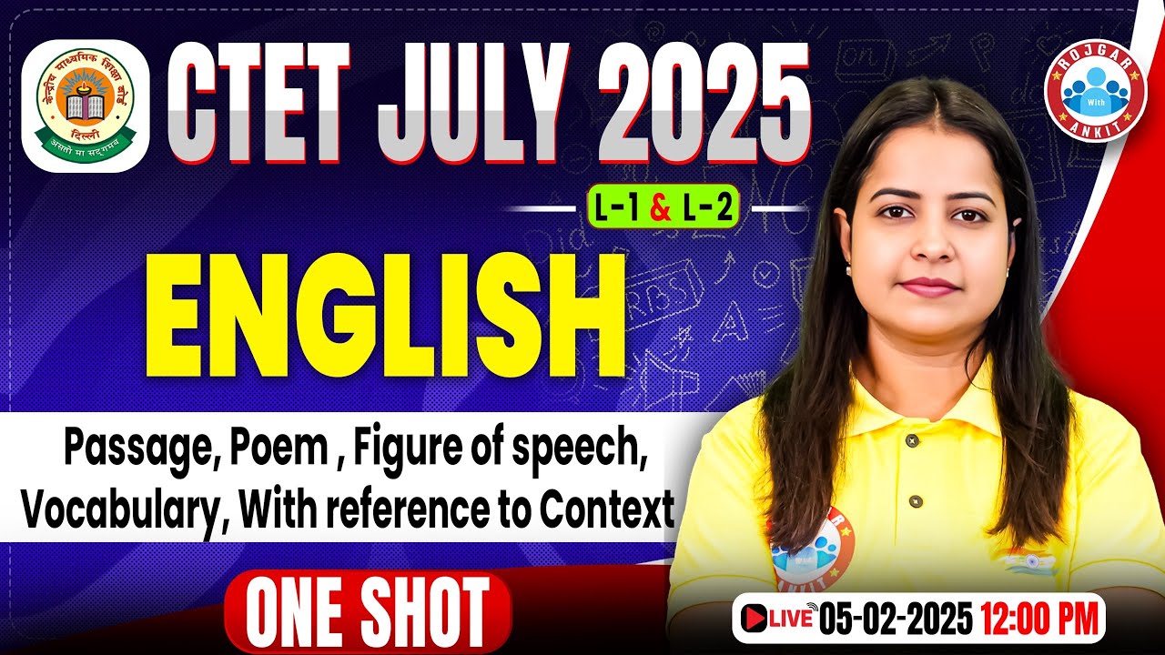 CTET July 2025 English Class | English Grammar One Shot Video | English Paper 1 & 2 By Kiran Mam