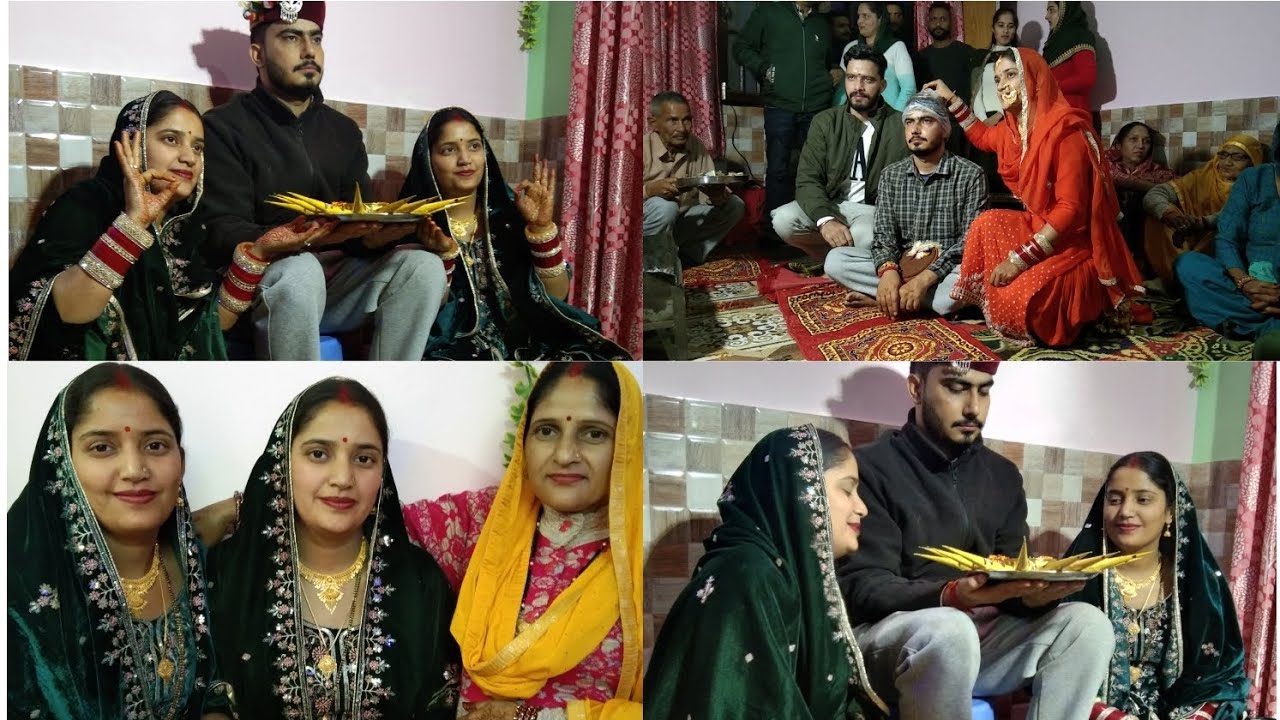 Himachali Mehandi ceremony🤵 देवर जी को मेहंदी लगा दी💃#twins #village #himachal