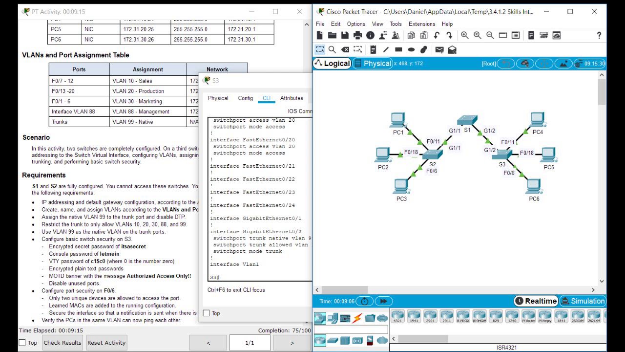 Packet Tracer Tutorials | 3.4.1.2 Skills Integration Challenge