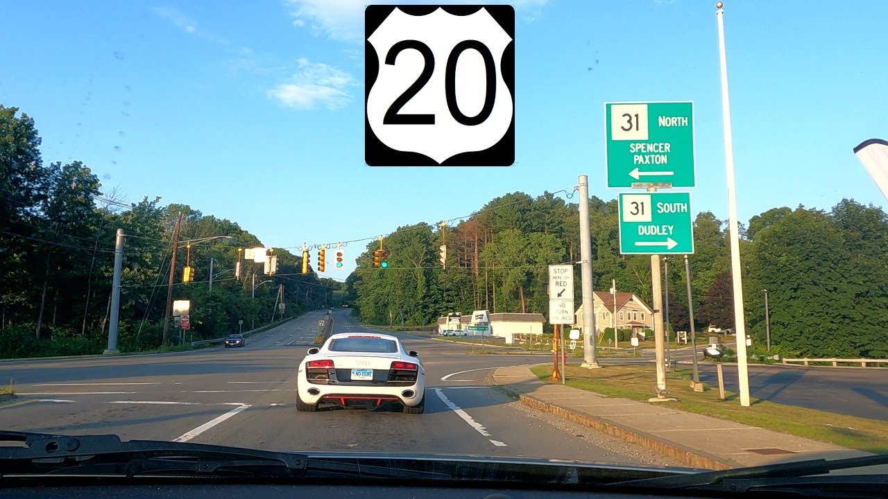⁴ᴷ⁶⁰ Driving US Route 20 (Sturbridge Road) from Sturbridge, MA to Charlton, MA