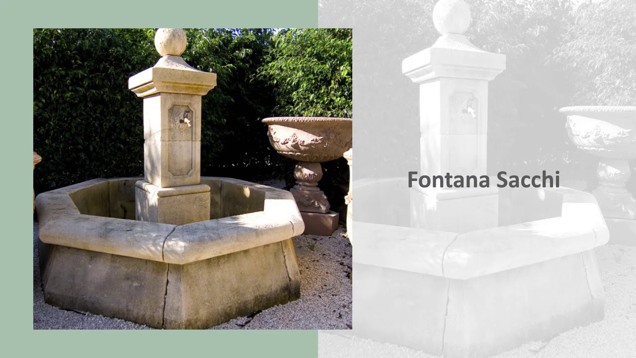 Hand-Carved Antique French and Italian Limestone Central Fountains by Authentic Provence