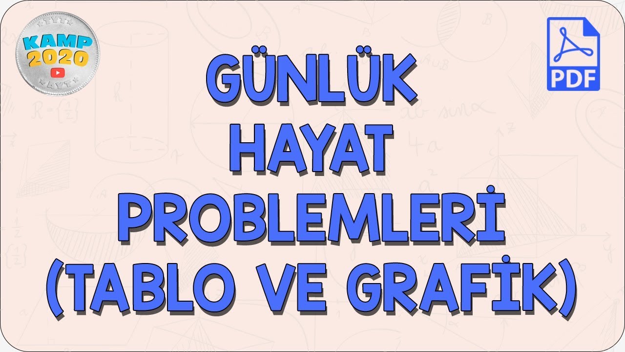 Günlük Hayat Problemleri (Tablo ve Grafik) | Kamp2020