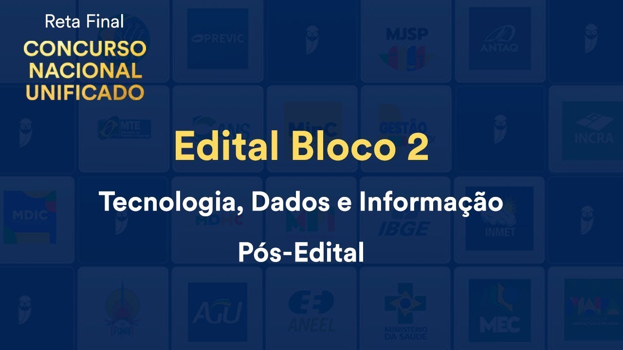 Reta Final CNU - Edital Bloco 2 – Tecnologia, Dados e Informação: Big Data -Prof. Emannuelle Gouveia