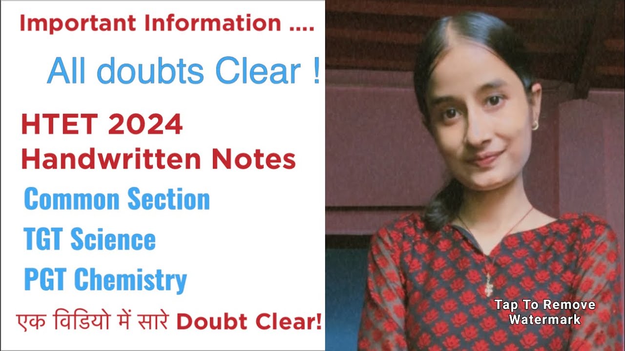 HTET Handwritten Notes for Common Section ,TGT Science & PGT Chemistry #shzclasses#htet2024