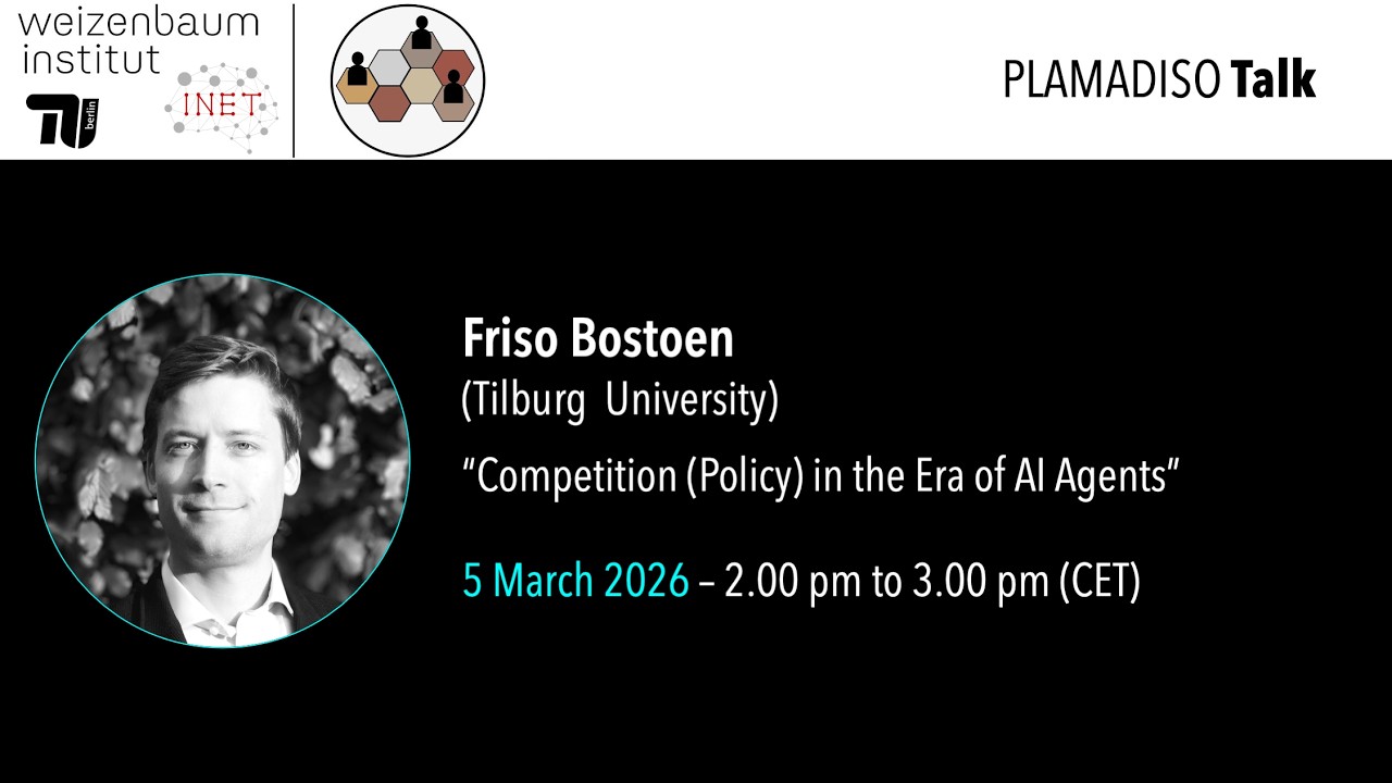 Competition (Policy) in the Era of AI Agents – Friso Bostoen (Tilburg University)
