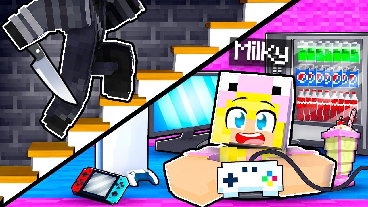 Zbudowałam SEKRETNY GAMING ROOM, aby UKRYĆ się przed STALKEREM w Minecraft!