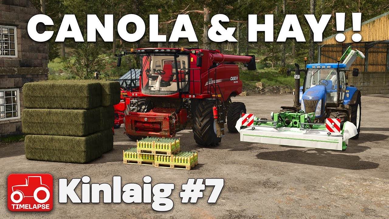ZBI&Oacute;R RZEPAKU I PRODUKCJA SIANA!! Kinlaig FS25 Timelapse Farming Simulator 25 Ep 7