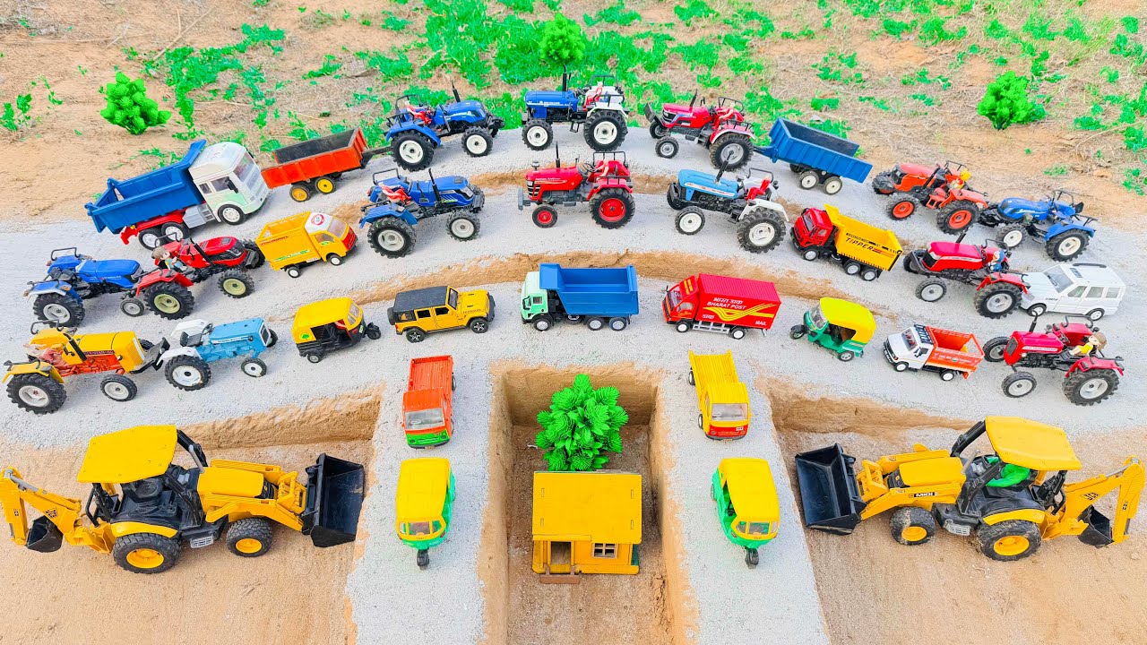 Mini tractor trolley parking video | jcb tractor video | jcb cartoon | tractor wala 