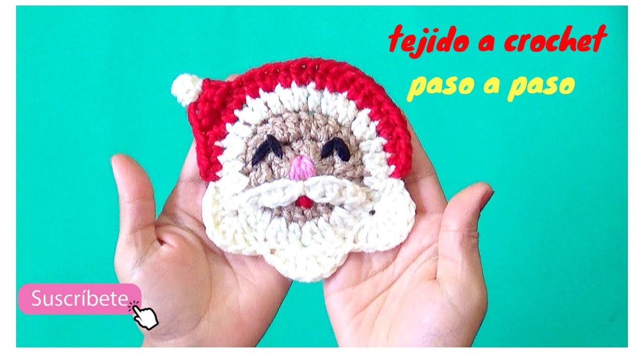 SANTA CLAUS TEJIDO A CROCHET PASO A PASO PARA DECORAR TEJIDOS - Papa Noel